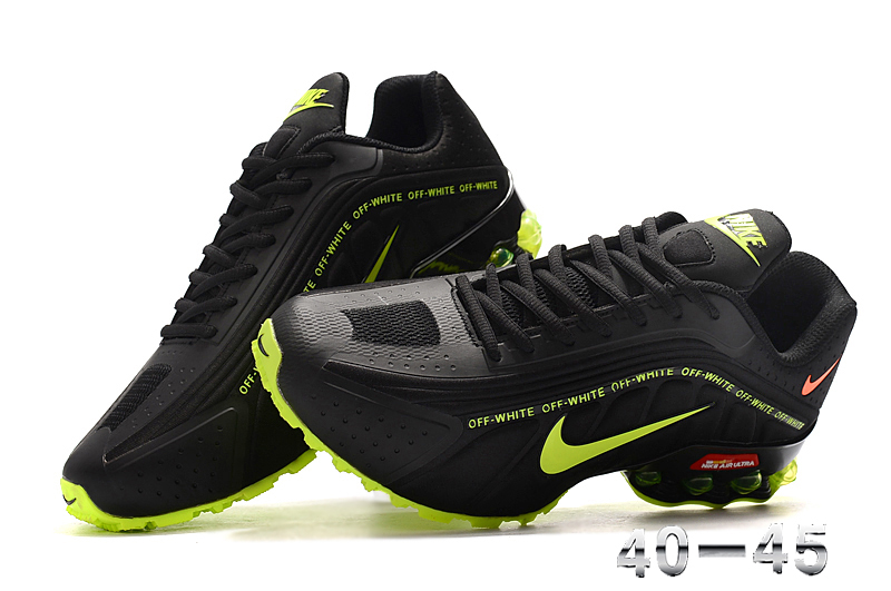 New Men Nike Shox R4 Black Green